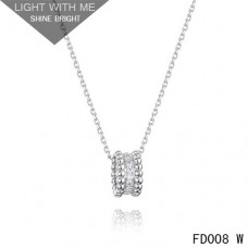 Colgante Van Cleef Arpels Perlee de oro blanco con diamantes 3 hileras