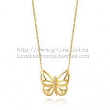 Colgante tallado con mariposa de Van Cleef Arpels en oro amarillo con diamante