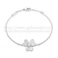 Van Cleef Arpels Pulsera Flores Frivole 1 Flores Oro Blanco Con Diamante