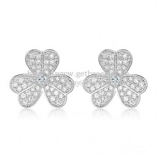 Pendientes Van Cleef Arpels Frivole de oro blanco con pavé de diamantes