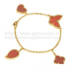 Van Cleef Arpels Lucky Alhambra 4 Motivos Pulsera Oro Amarillo Con Combinación De Piedras 004