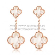 Pendientes Van Cleef Arpels Magic Alhambra Oro rosa con nácar blanco