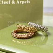 Anillo Van Cleef Arpels Perlee Perlas 3 Filas Oro Amarillo/Oro Rosa/Oro Blanco
