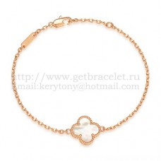 Pulsera Van Cleef Arpels Sweet Alhambra de oro rosa con nácar blanco