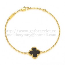Pulsera Van Cleef Arpels Sweet Alhambra de oro amarillo con nácar negro y ónix