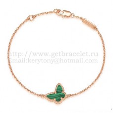 Van Cleef Arpels Pulsera Sweet Alhambra Mariposa Oro Rosa Con Piedra Lapislázuli Nácar