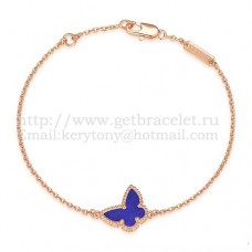Van Cleef Arpels Pulsera Sweet Alhambra Mariposa Oro Rosa Con Malaquita Nácar