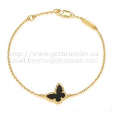 Van Cleef Arpels Pulsera Sweet Alhambra Mariposa Oro amarillo con ágata negra Nácar