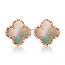 Pendientes Van Cleef Arpels Sweet Alhambra de oro rosa con nácar gris