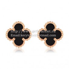 Pendientes Van Cleef Arpels Sweet Alhambra Oro rosa con nácar negro ónix