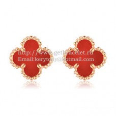 Pendientes Van Cleef Arpels Sweet Alhambra de oro rosa con nácar cornalina