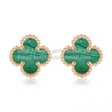 Van Cleef Arpels Pendientes Sweet Alhambra Oro rosa con nácar malaquita