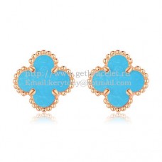 Pendientes Van Cleef Arpels Sweet Alhambra de oro rosa con nácar turquesa