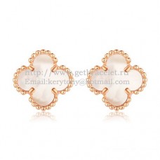 Pendientes Van Cleef Arpels Sweet Alhambra de oro rosa con nácar blanco