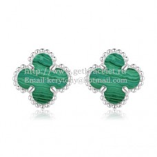 Pendientes Van Cleef Arpels Sweet Alhambra de oro blanco con nácar malaquita