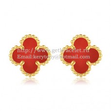 Pendientes Van Cleef Arpels Sweet Alhambra de oro amarillo con nácar cornalina