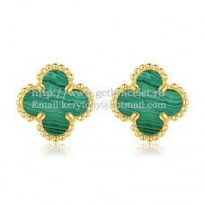 Pendientes Van Cleef Arpels Sweet Alhambra de oro amarillo con nácar malaquita