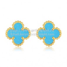 Pendientes Van Cleef Arpels Sweet Alhambra de oro amarillo con nácar turquesa