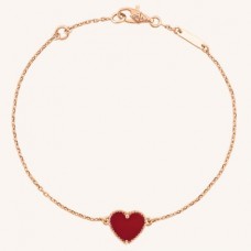 Van Cleef Arpels Pulsera Sweet Alhambra Corazón Cornalina Oro Rosa