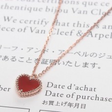 Van Cleef Arpels Sweet Alhambra Colgante Corazón Oro Rosa Cornalina