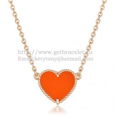 Van Cleef Arpels Sweet Alhambra Corazón Colgante Oro Rosa Con Ónix Rojo Nácar