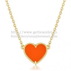 Colgante de corazón Van Cleef Arpels Sweet Alhambra de oro amarillo con nácar rojo y ónix