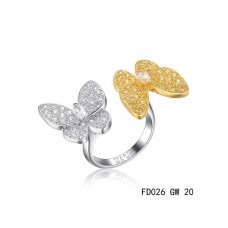 Van Cleef Arpels Anillo Dos Mariposas Entre El Dedo Oro Amarillo Zafiros Redondos Amarillos