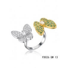 Anillo Van Cleef Arpels Dos Mariposas Entre El Dedo Oro Amarillo Granates Tsavoritas
