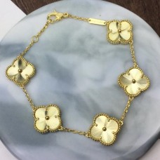 Pulsera Van Cleef Arpels Alhambra 5 Motivos Guilloch?? Oro amarillo