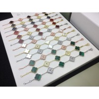 Pulsera Van Cleef Arpels Alhambra 5 Motivos Nácar Diamante