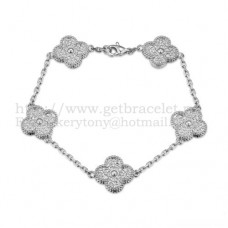Pulsera Van Cleef Arpels Alhambra 5 Motivos Oro Blanco
