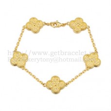 Pulsera Van Cleef Arpels Alhambra 5 Motivos Oro Amarillo