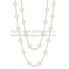 Collar Van Cleef Arpels Alhambra Oro rosa 20 motivos con nácar blanco