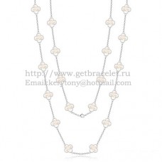Collar Van Cleef Arpels Alhambra Oro blanco 20 motivos con nácar blanco