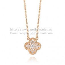 Colgante Van Cleef Arpels Alhambra Oro rosa con diamantes