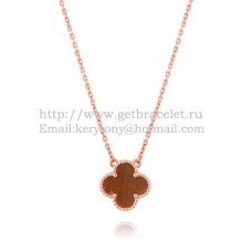 Colgante Van Cleef Arpels Alhambra de oro rosa con ojo de tigre y nácar de 15 mm