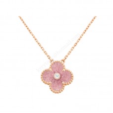 Colgante Van Cleef Arpels Alhambra de oro rosa con diamante y rodonita