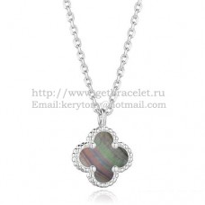 Colgante Van Cleef Arpels Sweet Alhambra de oro blanco con nácar gris de 9 mm