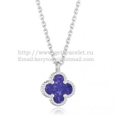 Colgante Van Cleef Arpels Sweet Alhambra de oro blanco con piedra lapislázuli y nácar de 9 mm