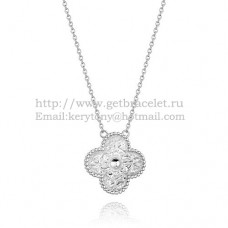 Colgante Van Cleef Arpels Alhambra de oro blanco con diamantes redondos