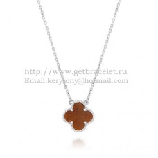 Colgante Van Cleef Arpels Alhambra de oro blanco con ojo de tigre y nácar de 15 mm