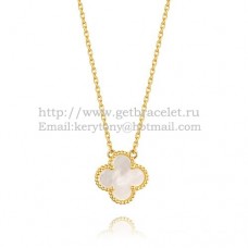 Van cleef arpels Colgante Alhambra Oro Amarillo Madreperla Blanca 15mm