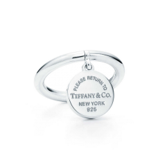 Joyería de plata de ley con colgante redondo con etiqueta Return To Tiffany