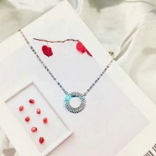 Colgante de círculo Tiffany con piedras preciosas cubiertas de plata/oro amarillo de 14 quilates, joyería, regalo de San Valentín