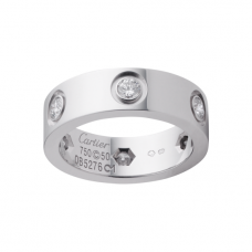 Anillo Cartier Love en oro blanco engastado con 6 diamantes