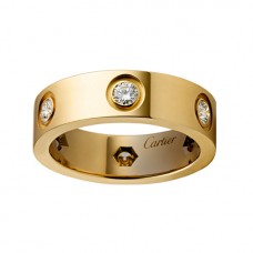 Anillo Cartier Love en oro amarillo engastado con 6 diamantes